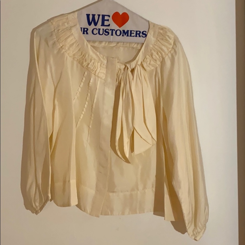 See By Chloe silk blouse w bow. Sz 6.